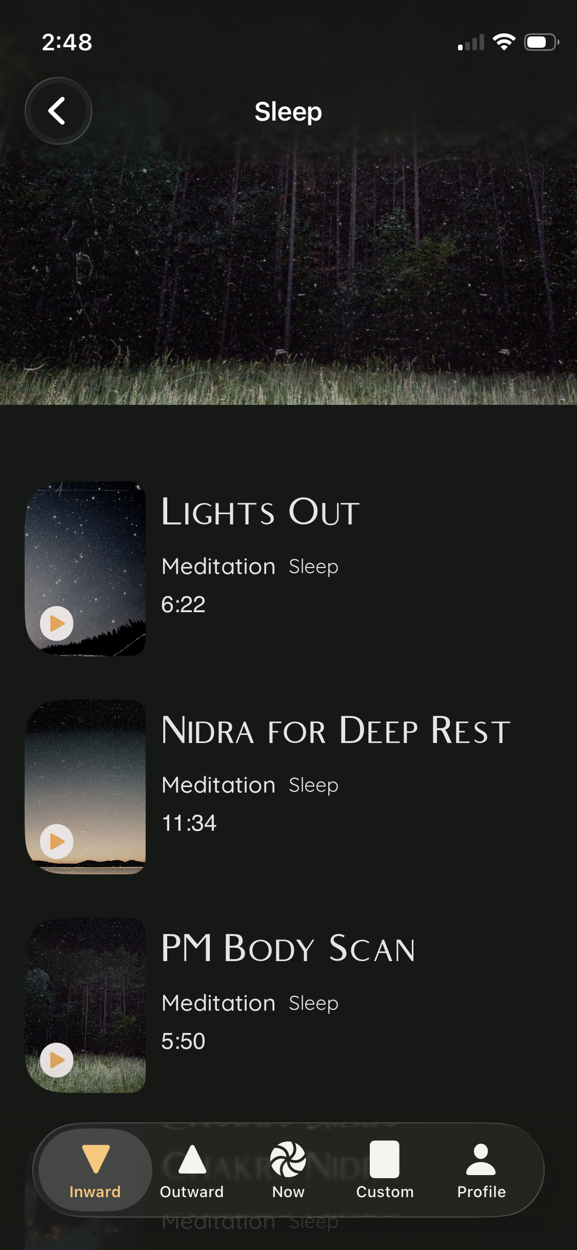 Restful sleep meditation practice