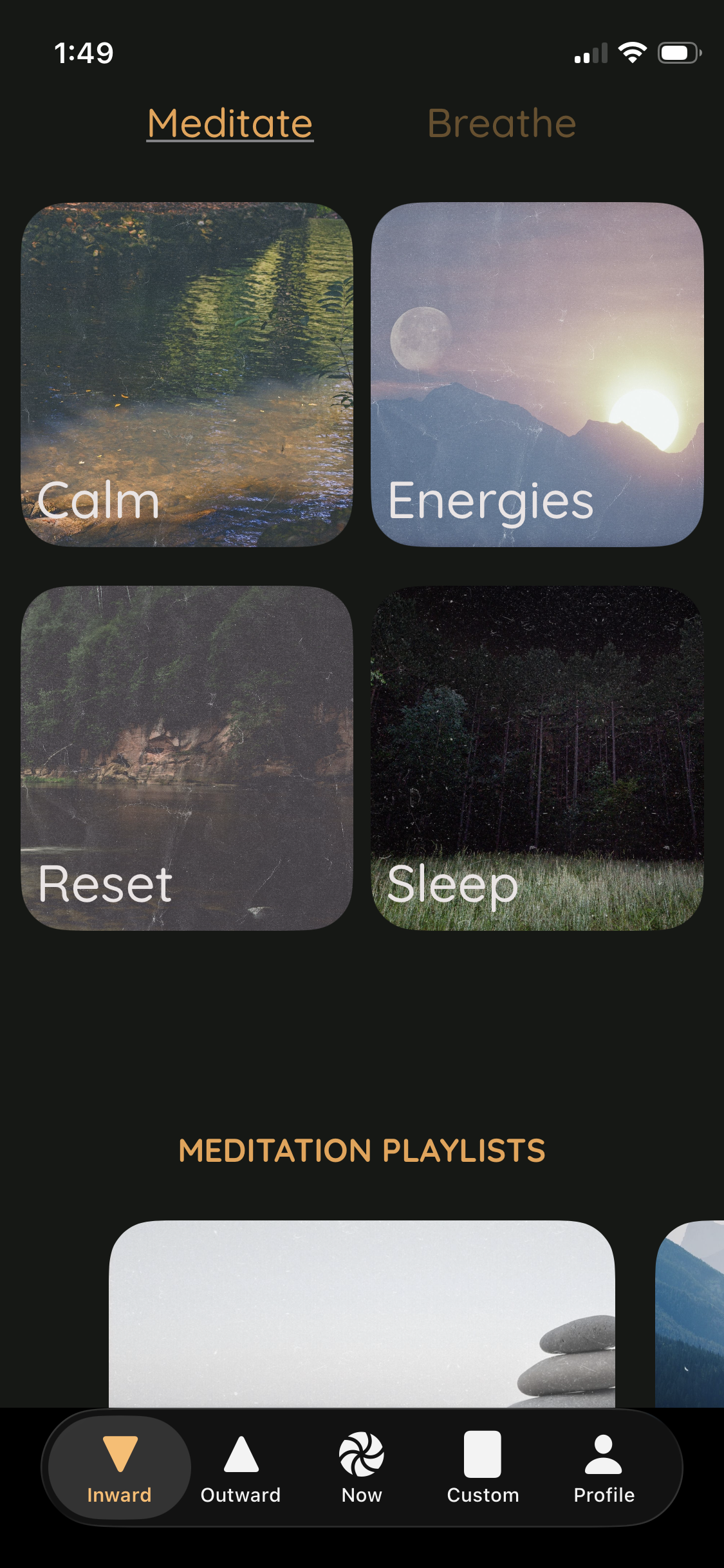 Inward meditation and breathwork practice